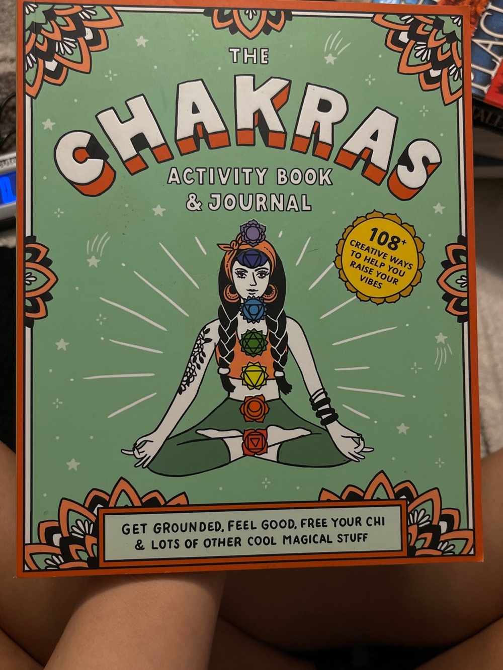 Knock Knock Mint Green Chakra Activity Book with Orange Accents